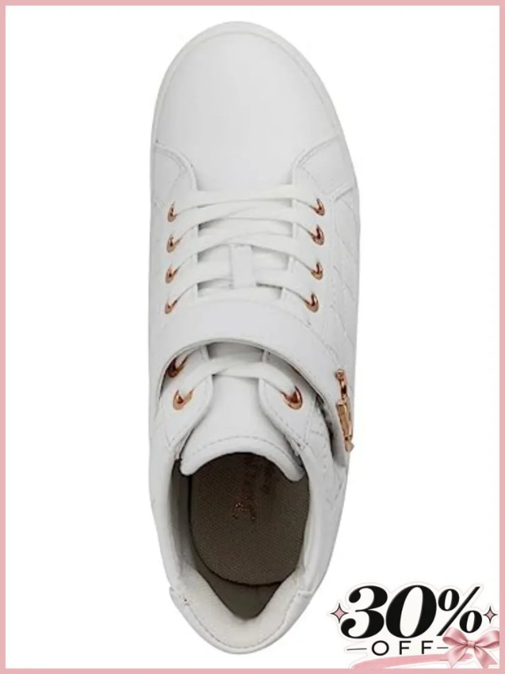 Faux Leather Platform Wedge High Top Sneakers Quilted Cushioned Lace Up
